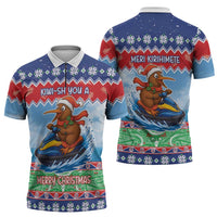 New Zealand Christmas Zipper Polo Shirt Funny Jet Ride Kiwi Xmas LT05 - Polynesian Pride