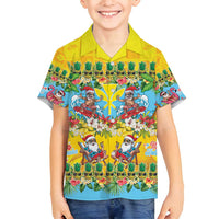 Hawaii Christmas Family Matching Off Shoulder Short Dress and Hawaiian Shirt Mele Kalikimaka Tropical Vibes - Polynesian Pride