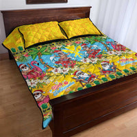 Hawaii Christmas Quilt Bed Set Mele Kalikimaka Tropical Vibes - Polynesian Pride