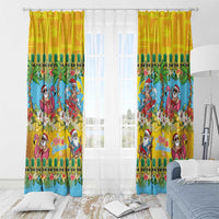Hawaii Christmas Window Curtain Mele Kalikimaka Tropical Vibes - Polynesian Pride
