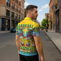 Hawaii Christmas Zipper Polo Shirt Mele Kalikimaka Tropical Vibes - Polynesian Pride