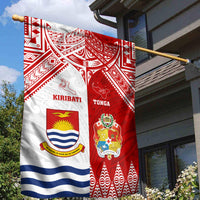 Tonga And Kiribati Garden Flag Coat Of Arms Polynesian Pattern LT05 - Polynesian Pride