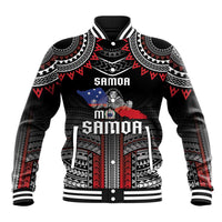 Personalised Samoa Black Saturday Baseball Jacket Samoan Warrior Tribal Pattern