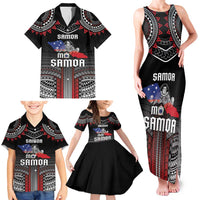 Personalised Samoa Black Saturday Family Matching Tank Maxi Dress and Hawaiian Shirt Samoan Warrior Tribal Pattern