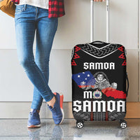Samoa Black Saturday Luggage Cover Samoan Warrior Tribal Pattern