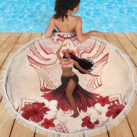 Tahiti Women's Day Beach Blanket With Polynesian Pattern