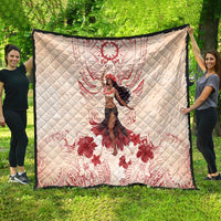 Tahiti Women's Day Quilt With Polynesian Pattern