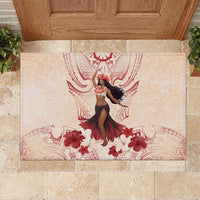 Tahiti Women's Day Rubber Doormat With Polynesian Pattern