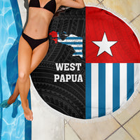 Personalised West Papua Beach Blanket Polynesian Pattern With Coat Of Arms