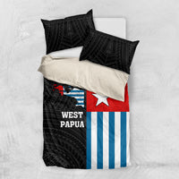 Personalised West Papua Bedding Set Polynesian Pattern With Coat Of Arms