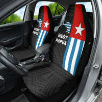 Personalised West Papua Car Seat Cover Polynesian Pattern With Coat Of Arms