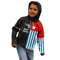 Personalised West Papua Kid Hoodie Polynesian Pattern With Coat Of Arms LT05 - Polynesian Pride
