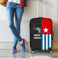 Personalised West Papua Luggage Cover Polynesian Pattern With Coat Of Arms