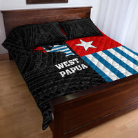 Personalised West Papua Quilt Bed Set Polynesian Pattern With Coat Of Arms