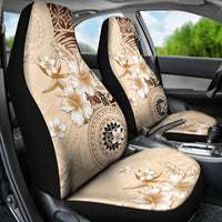 Samoa Siapo Pattern With Beige Hibiscus Car Seat Cover LT05 - Polynesian Pride