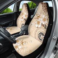 Samoa Siapo Pattern With Beige Hibiscus Car Seat Cover LT05 - Polynesian Pride