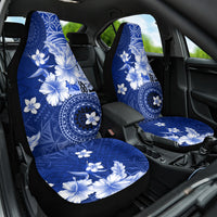Samoa Siapo Pattern With Navy Hibiscus Car Seat Cover LT05 One Size Navy - Polynesian Pride