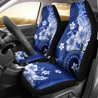Samoa Siapo Pattern With Navy Hibiscus Car Seat Cover LT05 - Polynesian Pride