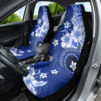 Samoa Siapo Pattern With Navy Hibiscus Car Seat Cover LT05 - Polynesian Pride
