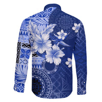Samoa Siapo Pattern With Navy Hibiscus Family Matching Summer Maxi Dress and Hawaiian Shirt LT05 - Polynesian Pride