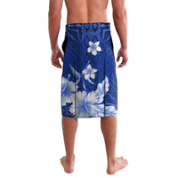 Samoa Siapo Pattern With Navy Hibiscus Lavalava LT05 - Polynesian Pride