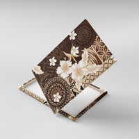 Samoa Siapo Pattern With Brown Hibiscus Canvas Wall Art LT05 With Frame Brown - Polynesian Pride