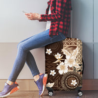 Samoa Siapo Pattern With Brown Hibiscus Luggage Cover