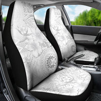 Samoa Siapo Pattern With White Hibiscus Car Seat Cover LT05 - Polynesian Pride