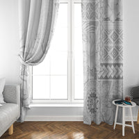 Samoa Siapo Pattern With White Hibiscus Window Curtain LT05 - Polynesian Pride