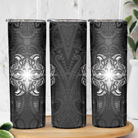 New Zealand Matariki Skinny Tumbler Maori Moko Black Galaxy LT05 - Polynesian Pride
