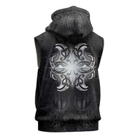 New Zealand Matariki Sleeveless Hoodie Maori Moko Black Galaxy LT05 - Polynesian Pride