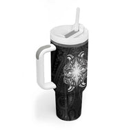 New Zealand Matariki Tumbler With Handle Maori Moko Black Galaxy