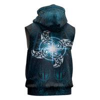 New Zealand Matariki Waita Sleeveless Zip Hoodie Maori Moko Dark Blue Galaxy LT05 - Polynesian Pride