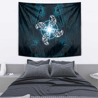 New Zealand Matariki Waita Tapestry Maori Moko Dark Blue Galaxy