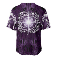 New Zealand Matariki Waipunarangi Baseball Jersey Maori Moko Purple Galaxy LT05 - Polynesian Pride
