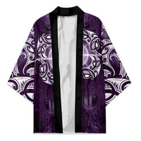 New Zealand Matariki Waipunarangi Kimono Maori Moko Purple Galaxy LT05 Unisex Purple - Polynesian Pride