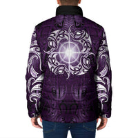 New Zealand Matariki Waipunarangi Padded Jacket Maori Moko Purple Galaxy LT05 - Polynesian Pride