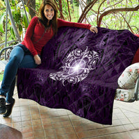 New Zealand Matariki Waipunarangi Quilt Maori Moko Purple Galaxy LT05 - Polynesian Pride