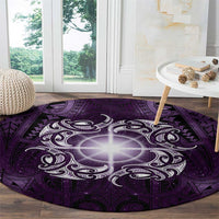 New Zealand Matariki Waipunarangi Round Carpet Maori Moko Purple Galaxy LT05 - Polynesian Pride