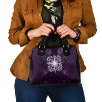 New Zealand Matariki Waipunarangi Shoulder Handbag Maori Moko Purple Galaxy LT05 - Polynesian Pride