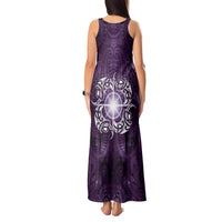 New Zealand Matariki Waipunarangi Tank Maxi Dress Maori Moko Purple Galaxy