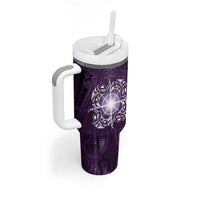 New Zealand Matariki Waipunarangi Tumbler With Handle Maori Moko Purple Galaxy LT05 - Polynesian Pride