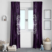 New Zealand Matariki Waipunarangi Window Curtain Maori Moko Purple Galaxy LT05 - Polynesian Pride