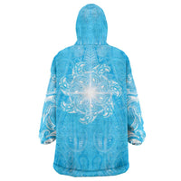 New Zealand Matariki Waiti Wearable Blanket Hoodie Maori Moko Cyan Galaxy LT05 - Polynesian Pride