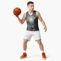 New Zealand Matariki Ururangi Basketball Jersey Maori Moko Grey Galaxy LT05 - Polynesian Pride