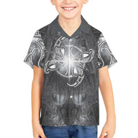 New Zealand Matariki Ururangi Hawaiian Shirt Maori Moko Grey Galaxy LT05 - Polynesian Pride