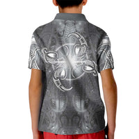New Zealand Matariki Ururangi Kid Polo Shirt Maori Moko Grey Galaxy LT05 - Polynesian Pride