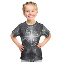 New Zealand Matariki Ururangi Kid T Shirt Maori Moko Grey Galaxy LT05 Grey - Polynesian Pride