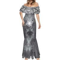 New Zealand Matariki Ururangi Mermaid Dress Maori Moko Grey Galaxy LT05 - Polynesian Pride