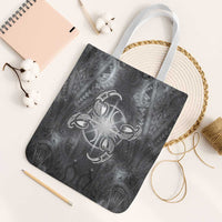 New Zealand Matariki Ururangi Tote Bag Maori Moko Grey Galaxy